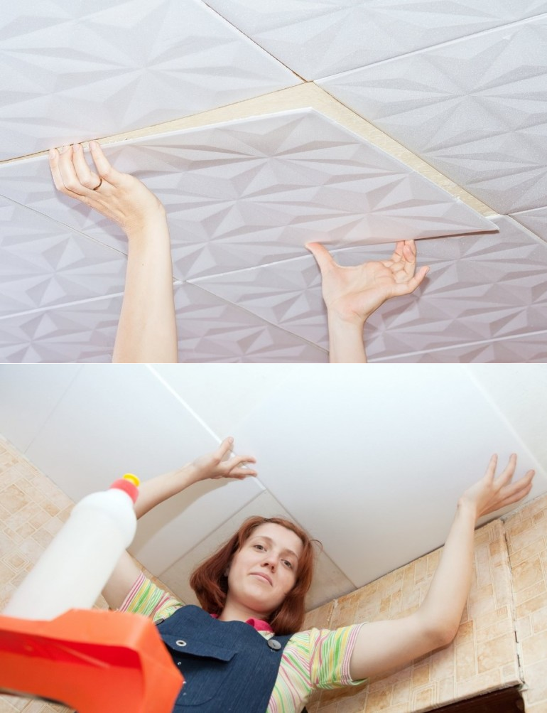 Как клеить потолочную плитку с разметкой или без?