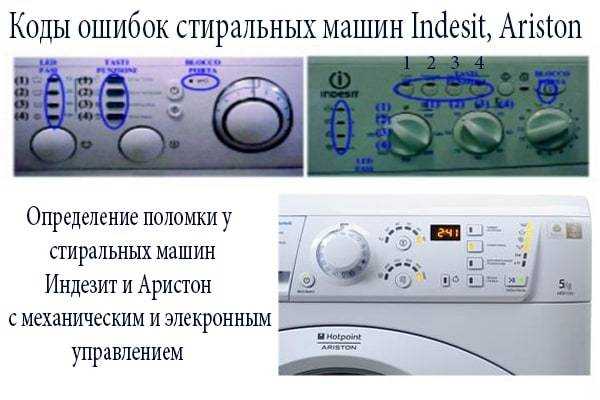 Ошибки стиральных машин индезит (indesit)