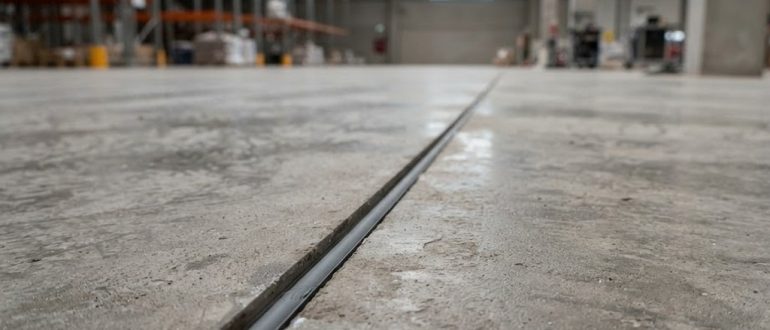 Деформационный шов, нарезанный в монолитной бетонной плите пола