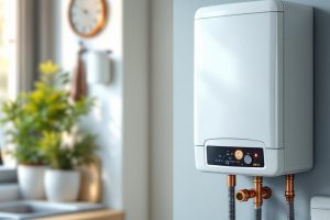 Газовая колонка на кухне с открытой передней панелью