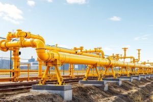 Надземный газопровод на опорах