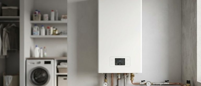 Настенный двухконтурный газовый котел в котельной частного дома