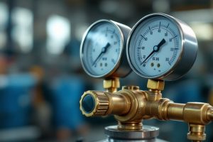 Редуктор с манометрами на газовом баллоне