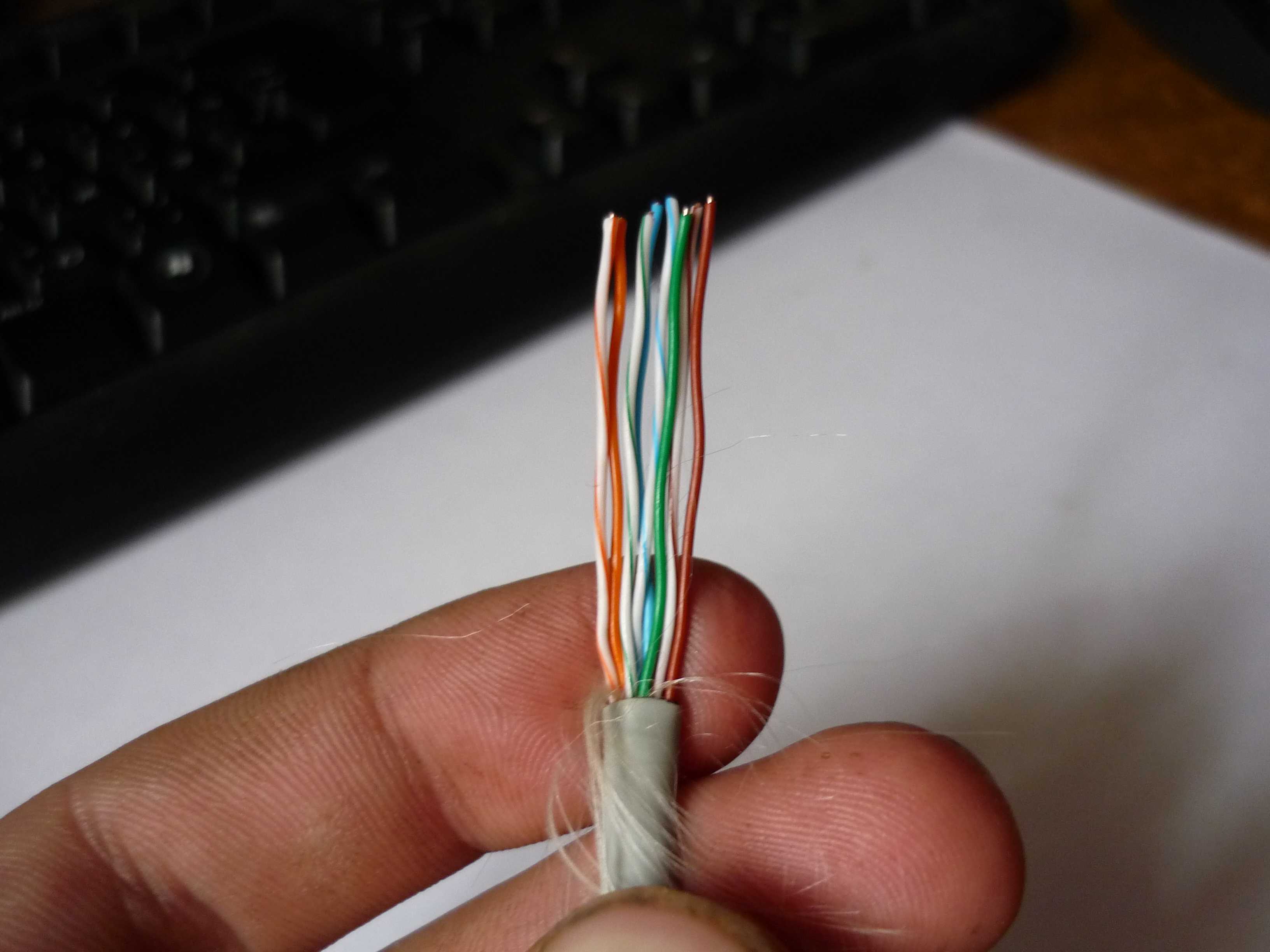 Как обжать интернет кабель 4 жилы — схема по цветам