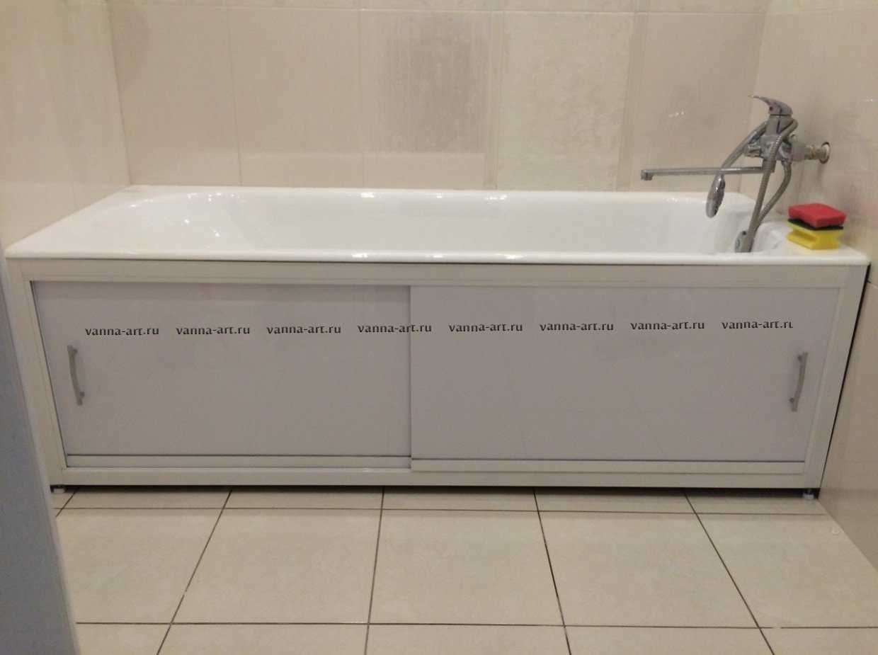 Экран под ванной из плитки - разновидности и особенности монтажа