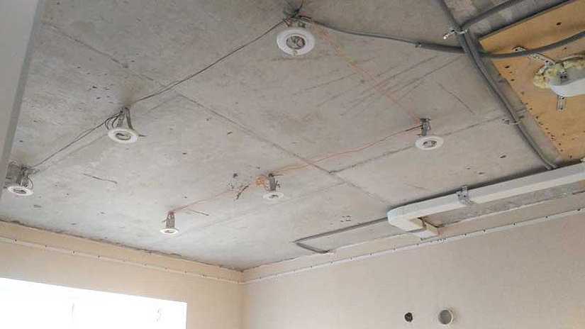 Закладные платформы под натяжной потолок для люстры и точечных светильников