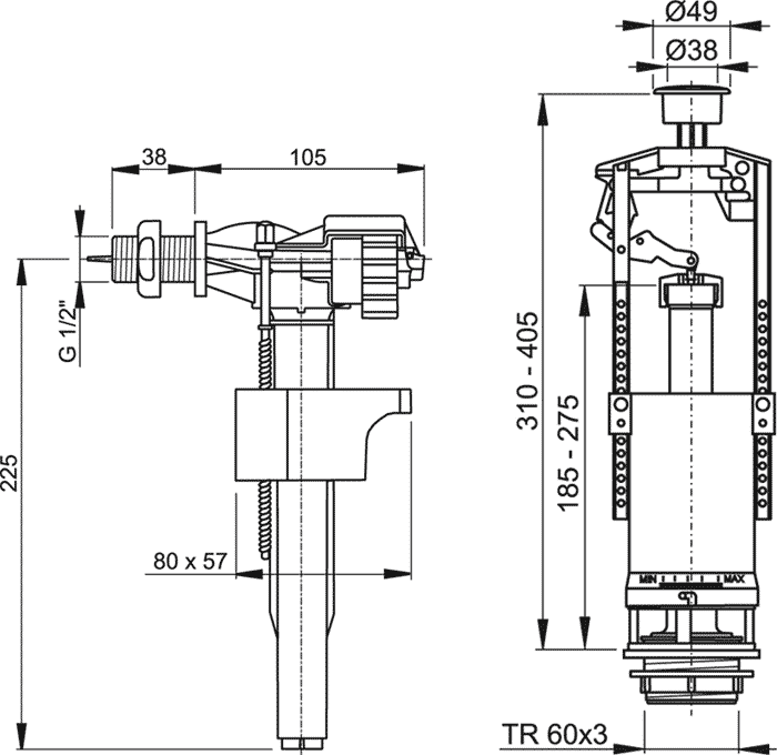Впускной клапан для унитаза с нижним и боковым подводом (заливной) - виды, неисправности и замена