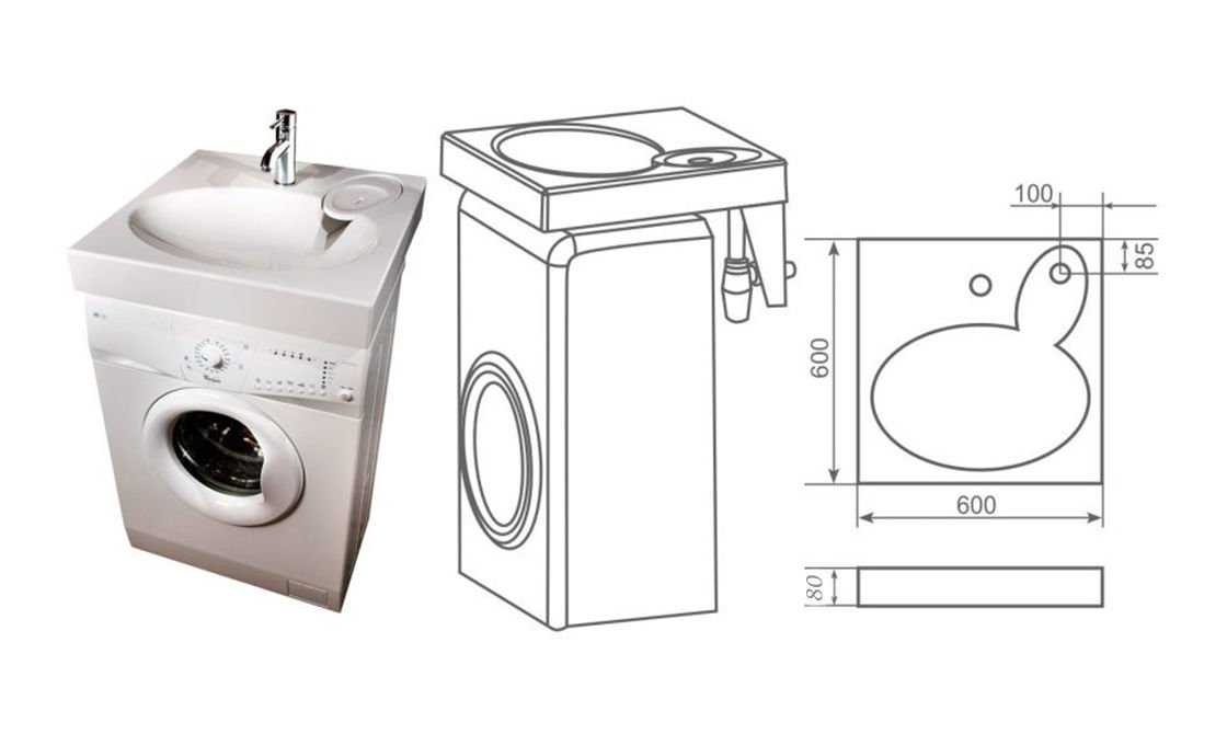 Раковина над стиральной машиной: как установить раковину над стиральной машиной
