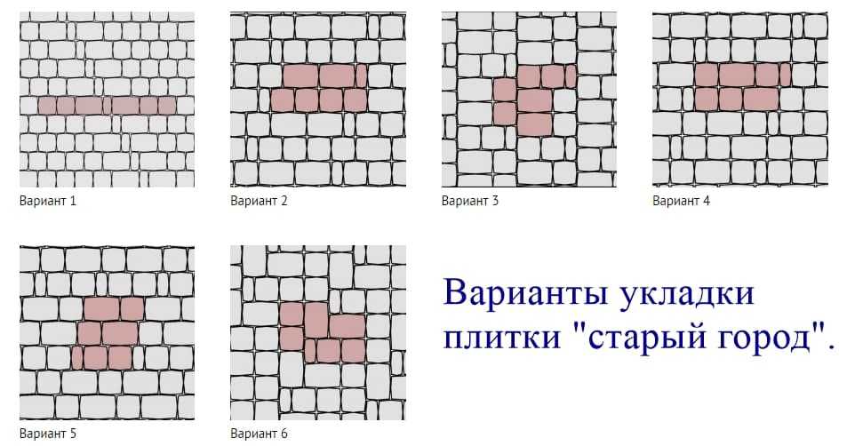 Схема укладки плитки старый город