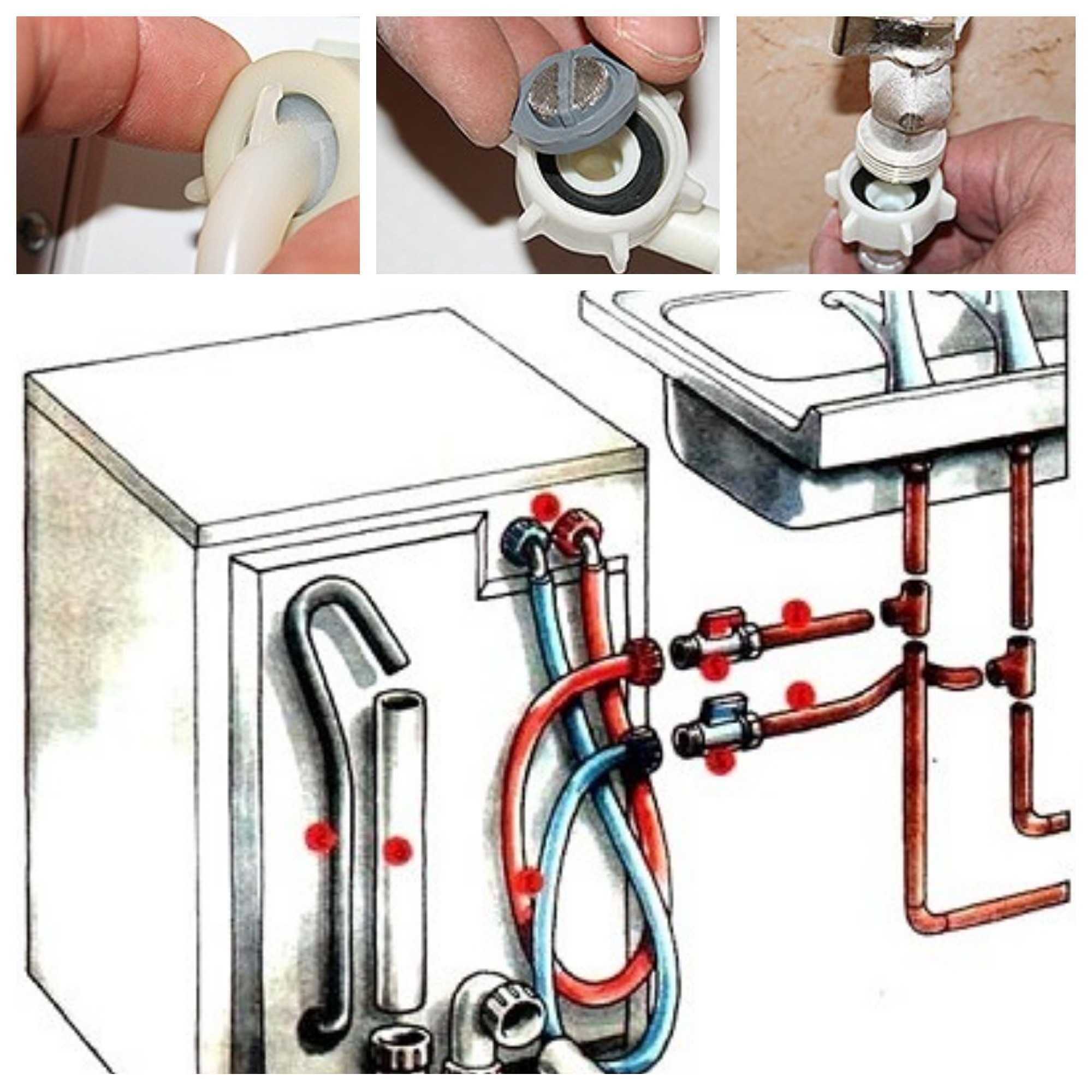 Подключение стиральной машины автомат к водопроводу, канализации и электричеству