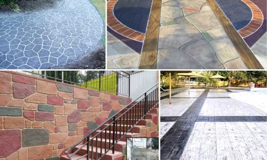 Декоративный бетон: разновидности и технология производства