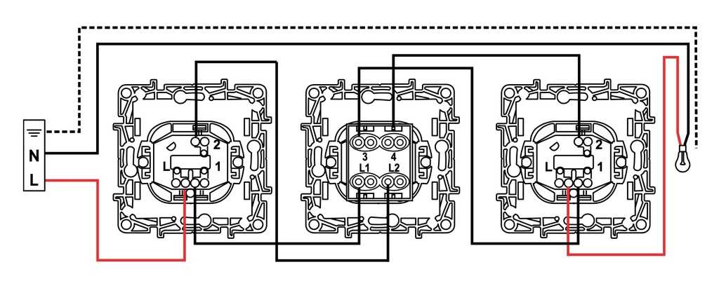 Подключение перекрёстного выключателя. перекрёстный выключатель: для чего нужен и как его подключить - все о строительстве